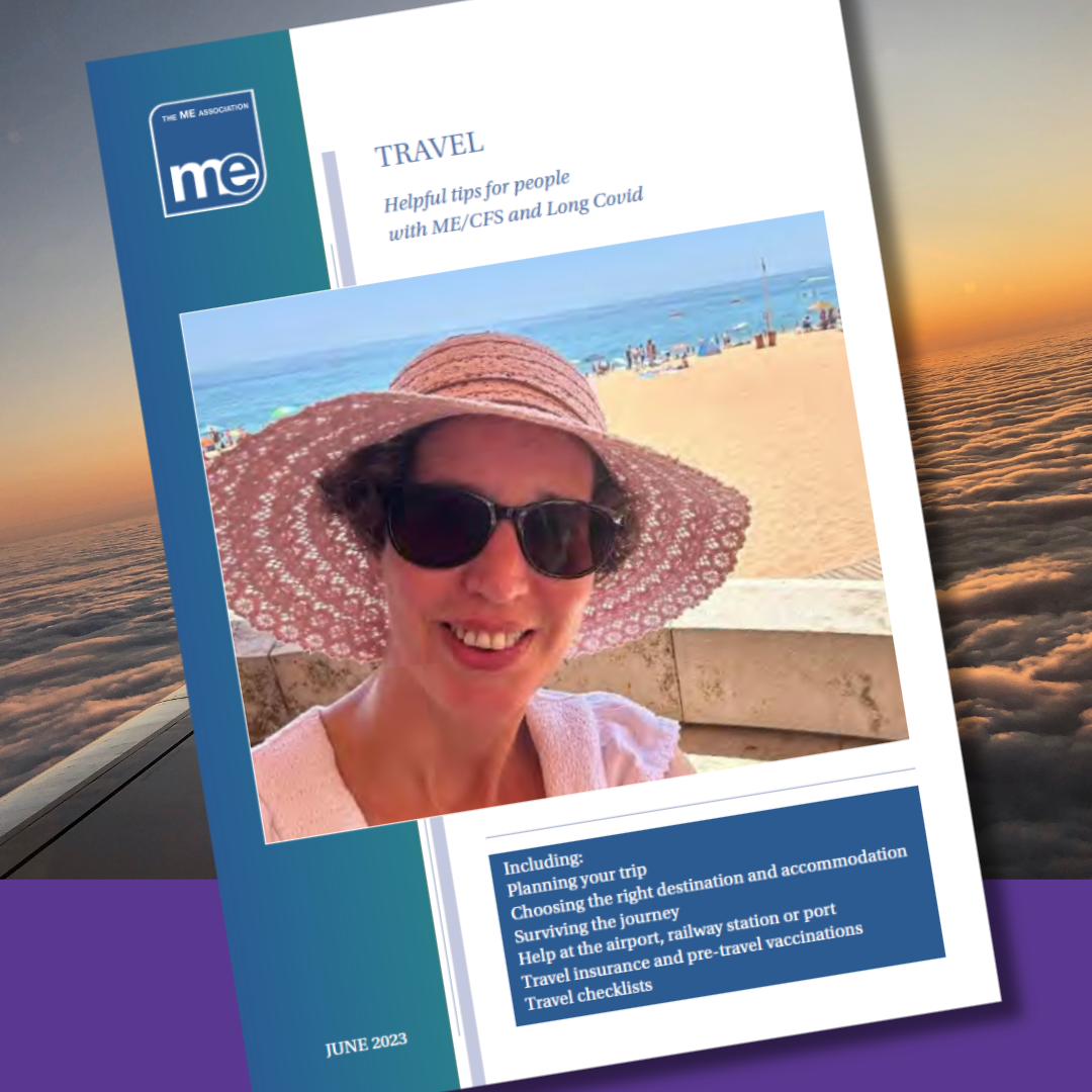 Shows front cover of leaflet about Travel guidelines, and image of woman on holiday wearing a sunhat