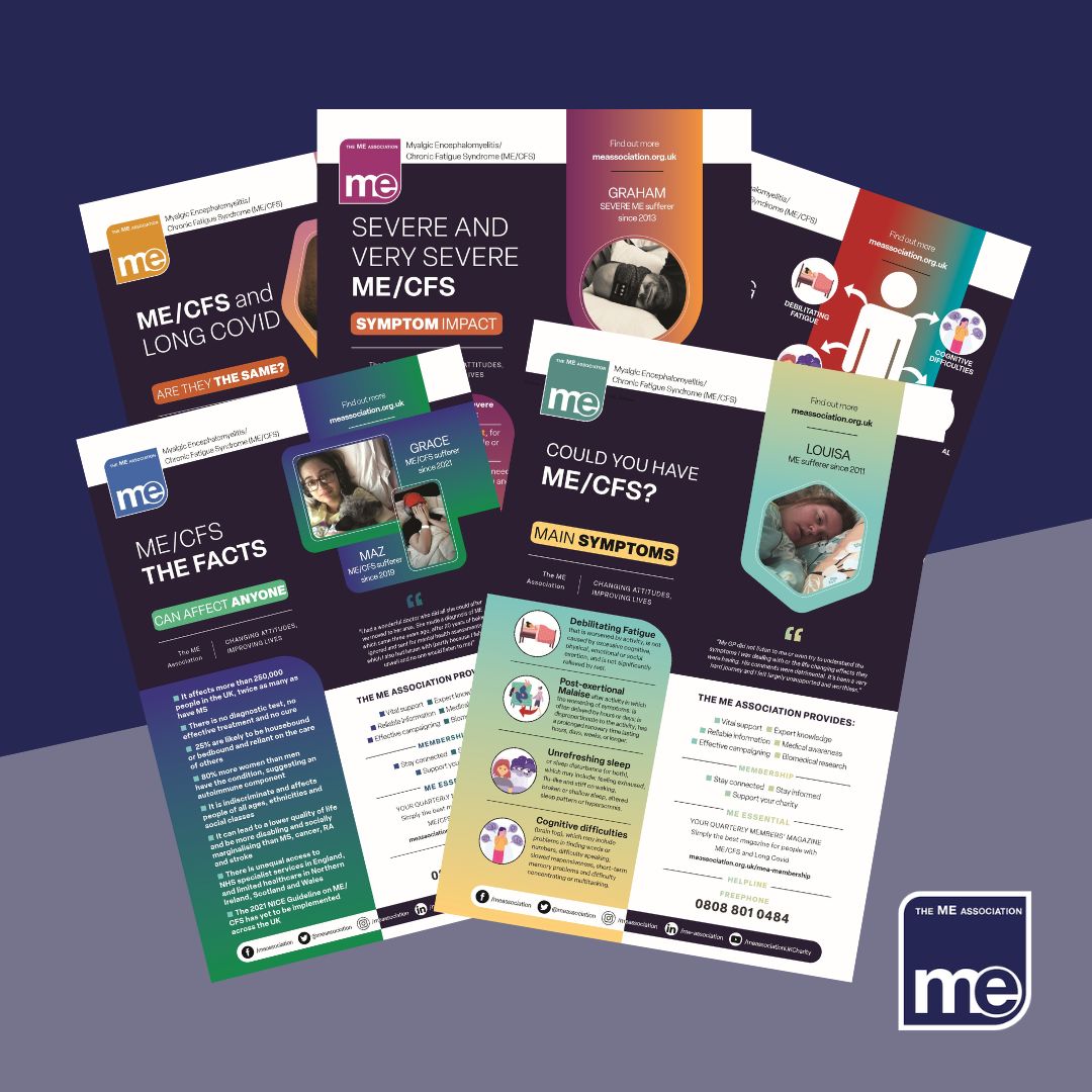 Selection of posters from the MEA explaining ME/CFS