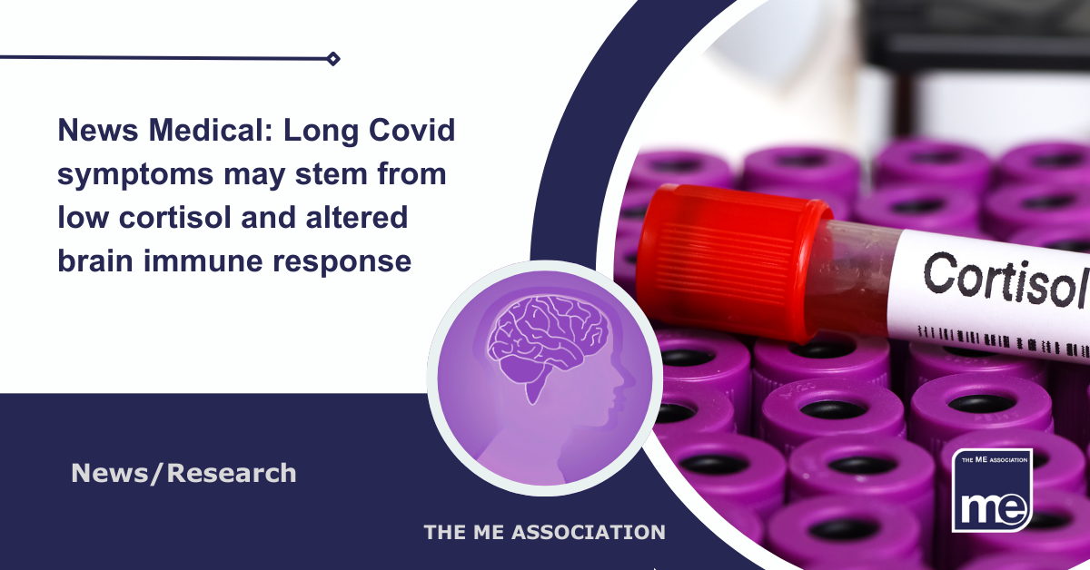 Title banner with cortisol research test tubes