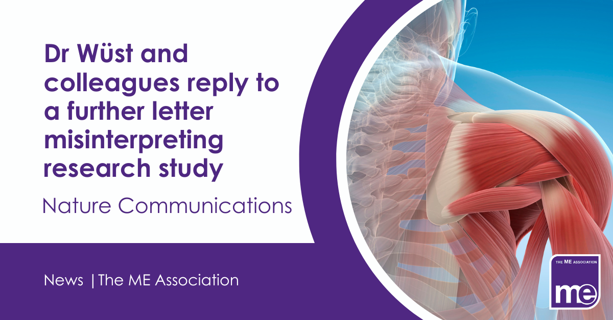 IMAGE DESCRIPTION: Graphic of a shoulder muscle. wording -Dr Wüst and colleagues reply to a further letter misinterpreting research study. Nature Communications.