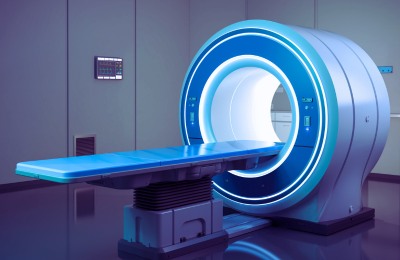 research image of medical room with MRI scanner