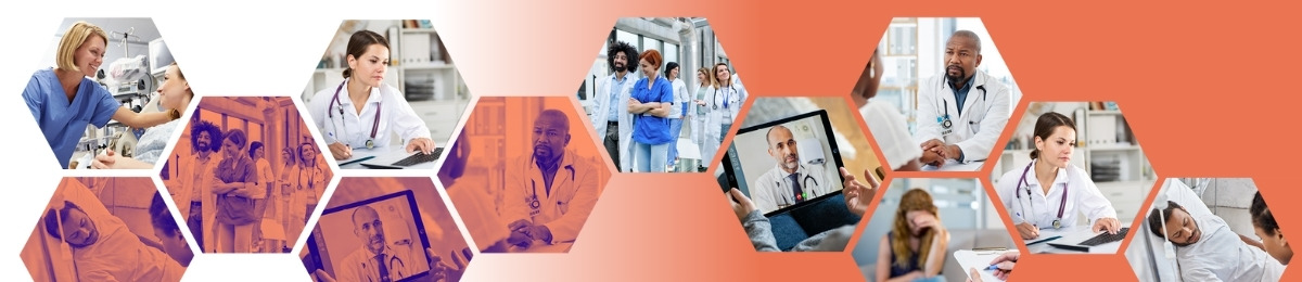 Ramsay Healthcare Fund images in hexagons of different health services