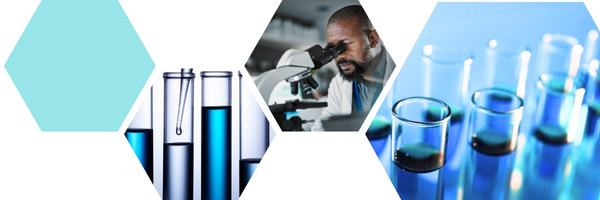 biobank graphic showing test tubes and scientist with microscope