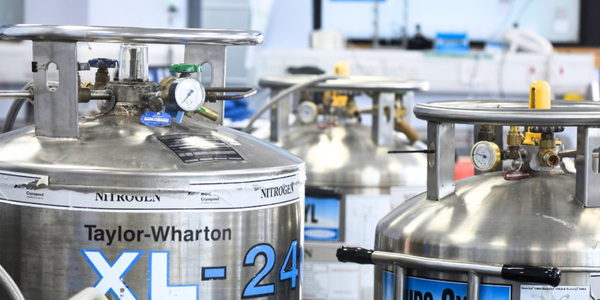 Containment cylinders at the UK Biobank