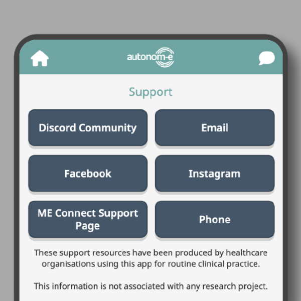 MEA App - Support section