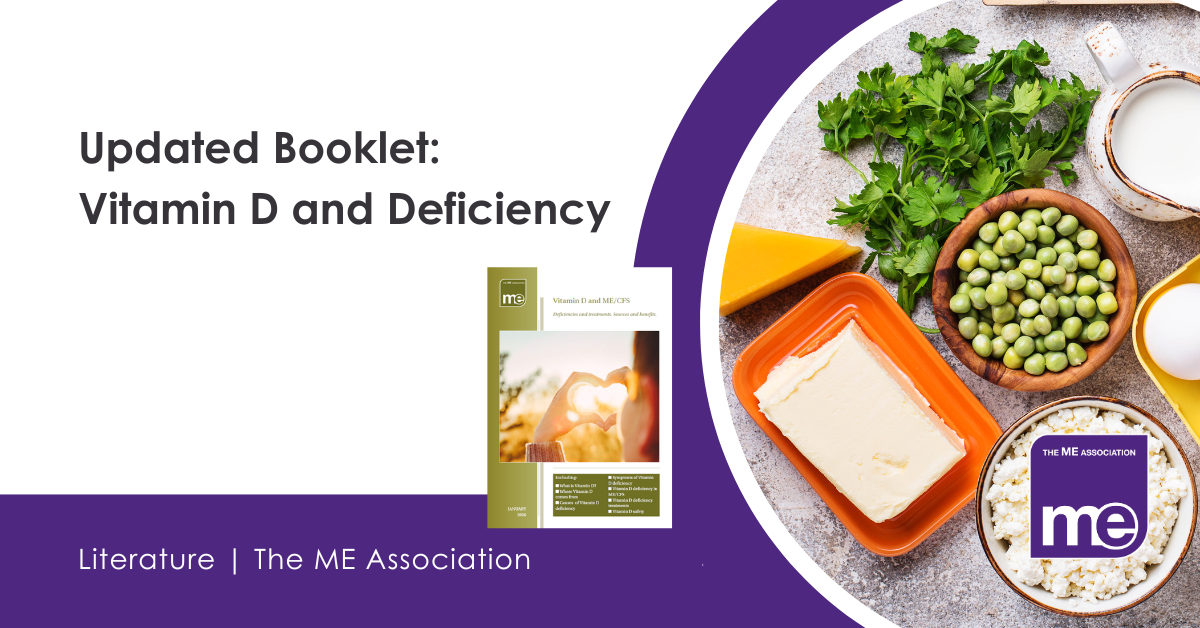 IMAGE DESCRIPTION: Photo of foods that are rich in vitamin D. Photo of the booklet cover. Heading - Updated Booklet: Vitamin D and Deficiency