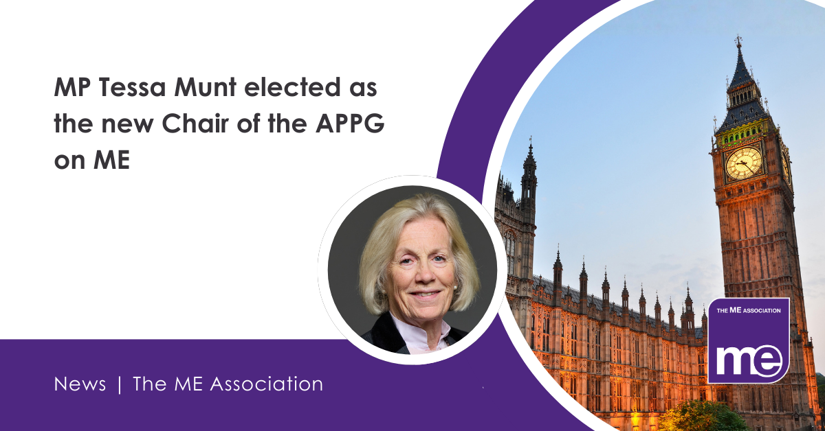 IMAGE DESCRIPTION: Photo of the Houses of Parliament. Photo of Tessa Munt, MP. Heading - MP Tessa Munt elected as the new Chair of the APPG on ME
