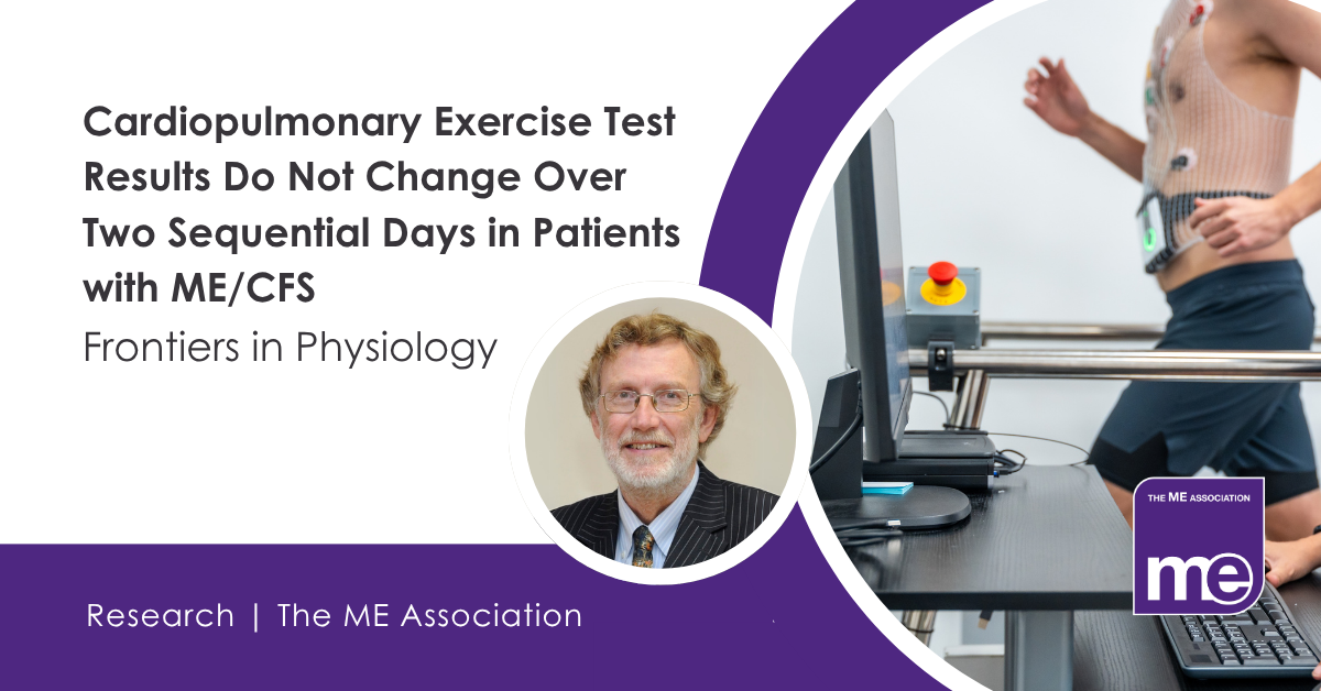 IMAGE DESCRIPTION: Photo of someone on a treadmill undergoing an exercise test. Photo of Dr Charles Shepherd. Heading - Cardiopulmonary Exercise Test. Frontiers in Physiology