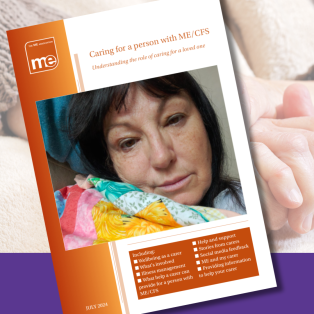 Caring for a person with MECFS - document cover showing a lady in bed