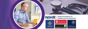 IMAGE DESCRIPTION: Photo of a doctor writing notes. Logos: NIHR, HERITAGE study, University of Leicester, University of Leeds, University of Oxford