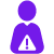 IBS icon - showing a human body with a warning symbol over the abdomen area