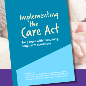 "Implementing the Care Act" front cover of document with blue background