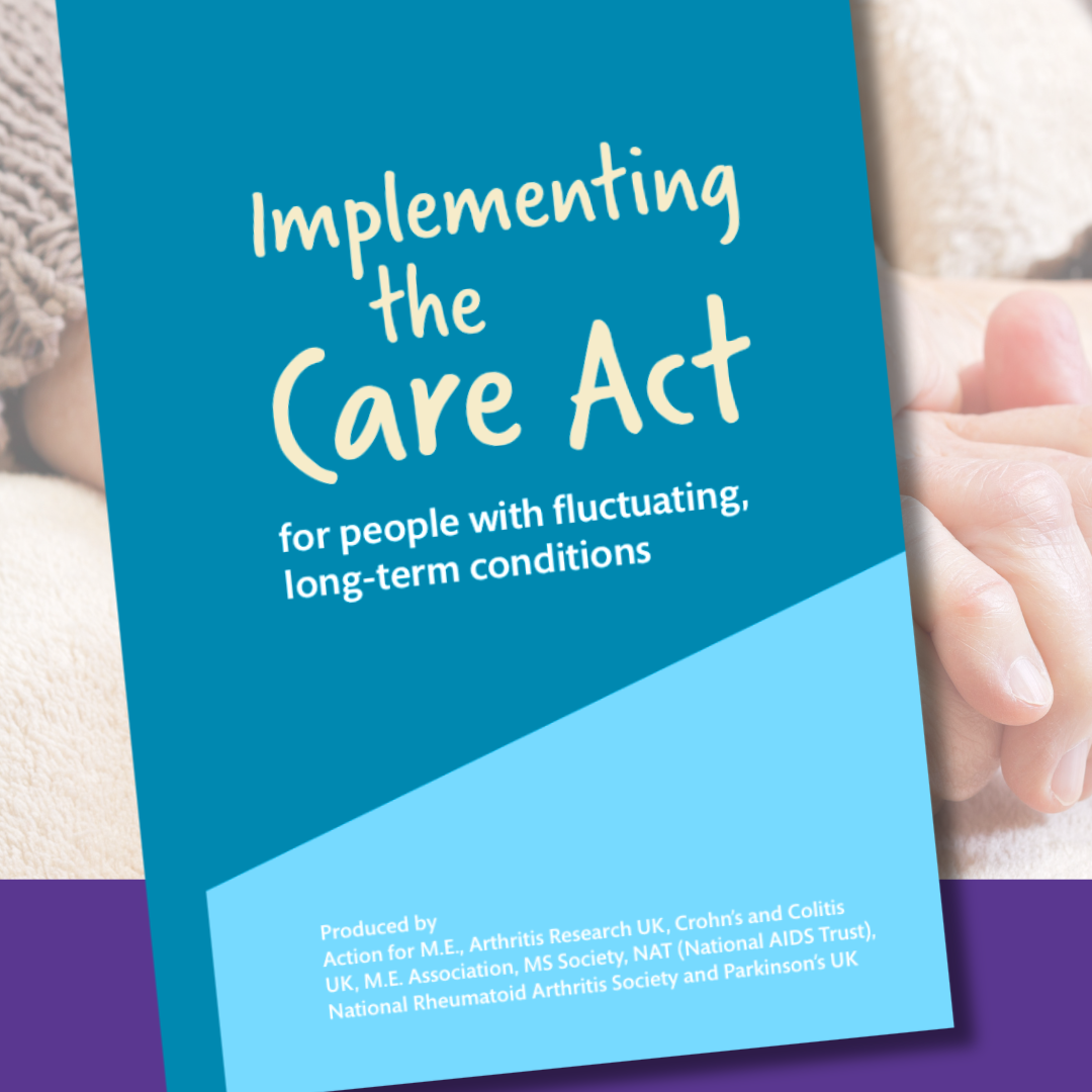 "Implementing the Care Act" front cover of document with blue background