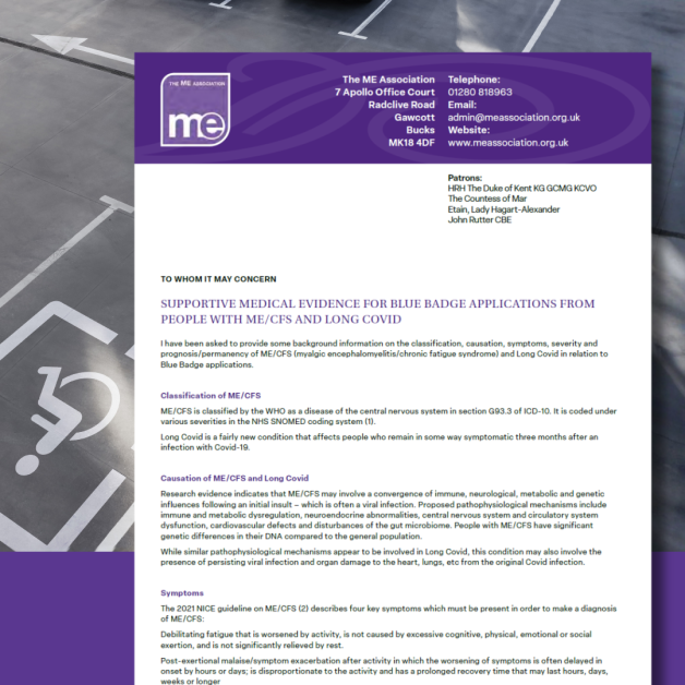 Letter template for blue badge applications
