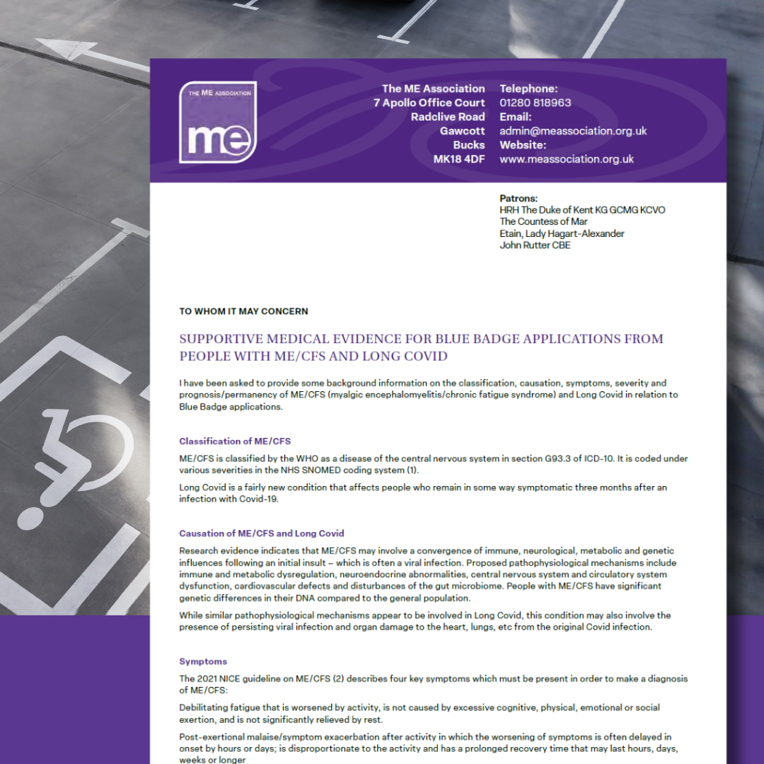 Letter template for blue badge applications