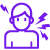 icon shows lightnin bolts around a person's body showing areas of pain