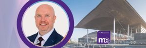 IMAGE DESCRIPTION: An image of Welsh Government building (Senedd) and a circular image of the Welsh Health Minister, Mabon ap Gwynfor. The ME Association Logo