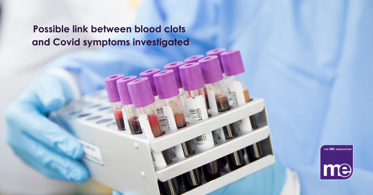 IMAGE DESCRIPTION: A person wearing gloves with several vials of blood. ME logo and title of the website blog.