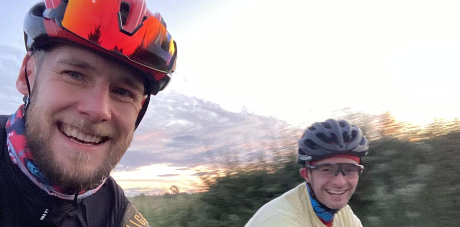 Sunset in their sights as they cycled 260 miles