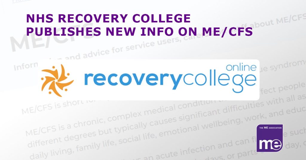 Online Recovery College changes ME/CFS guidance