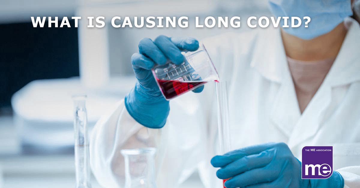 IMAGE DESCRIPTION: A person pouring red liquid into a test tube with the title at the top (as per website blog) and the ME Association logo (bottom right)